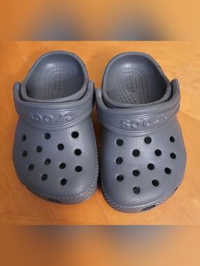 EUC Crocs Kids Gray Clogs Size C5